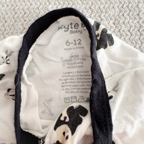 Kyte Baby White + Black Panda Zen Print Zippered Romper Sleeper 6-12 Months - Picture 3 of 5